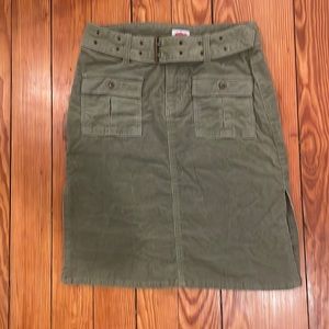 Belted Corduroy Skirt
